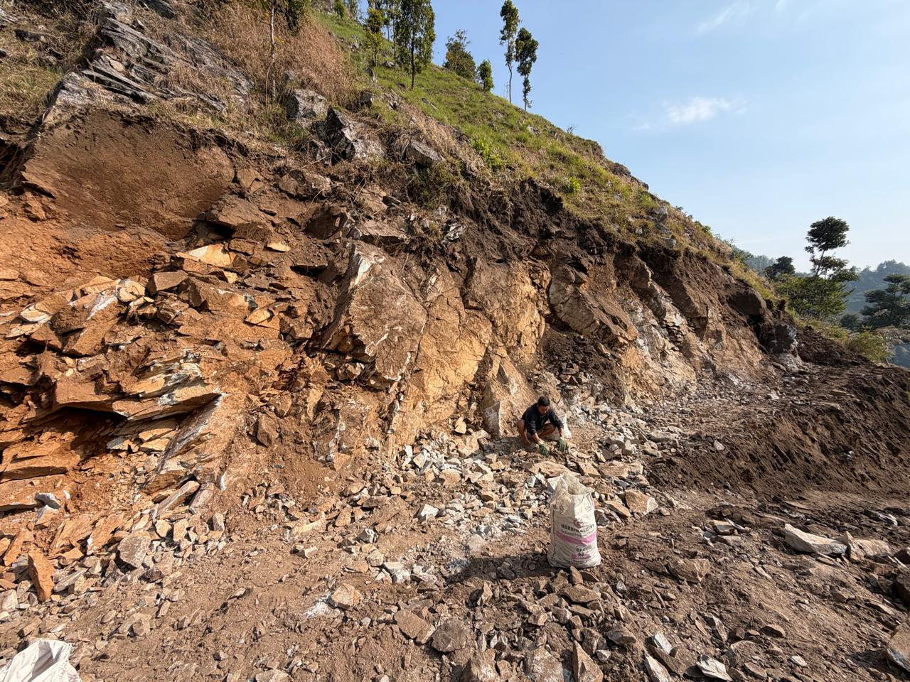 Rock excavation along the project alignment