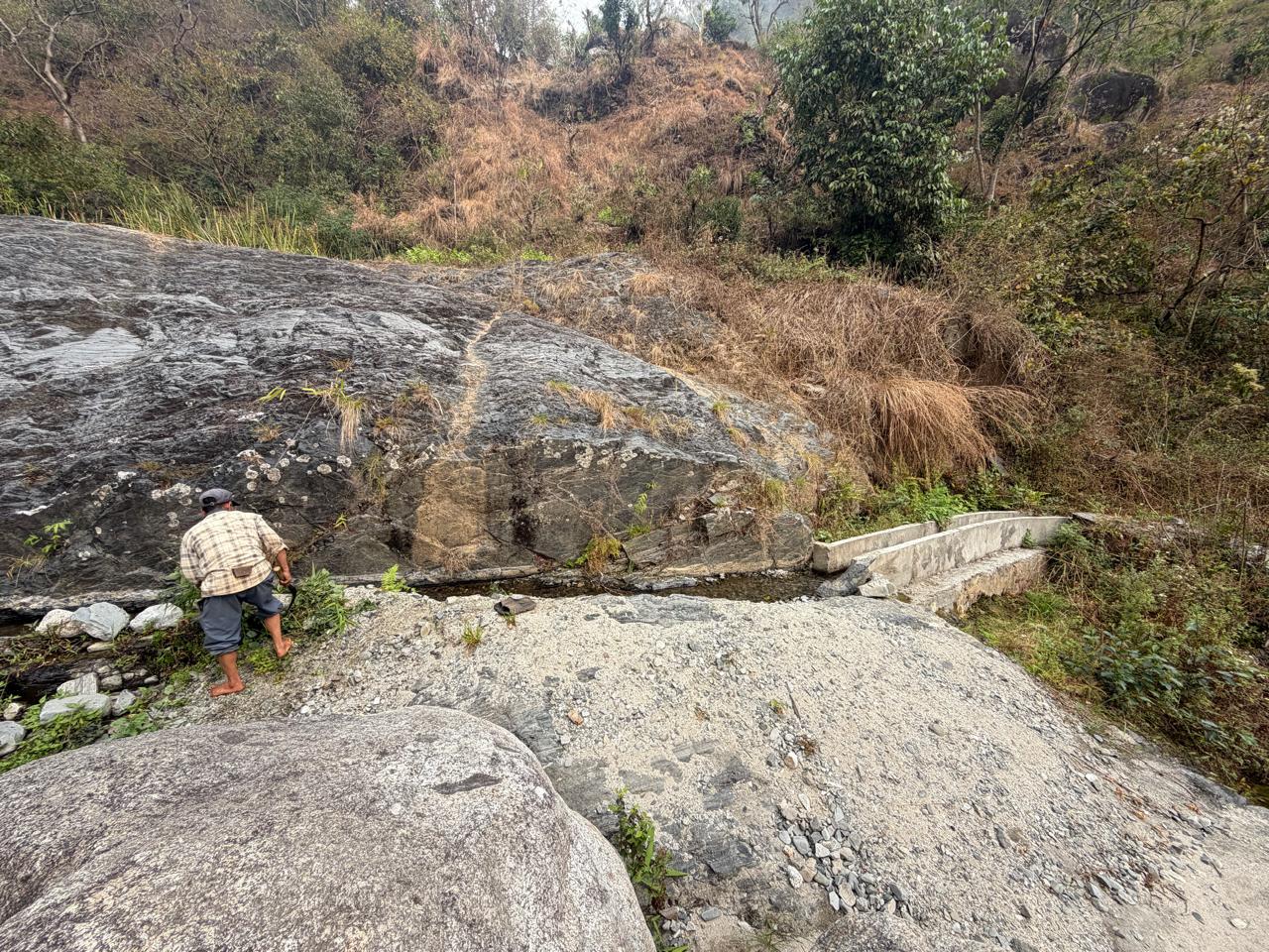 Gabion slope protection using stone-filled wire mesh