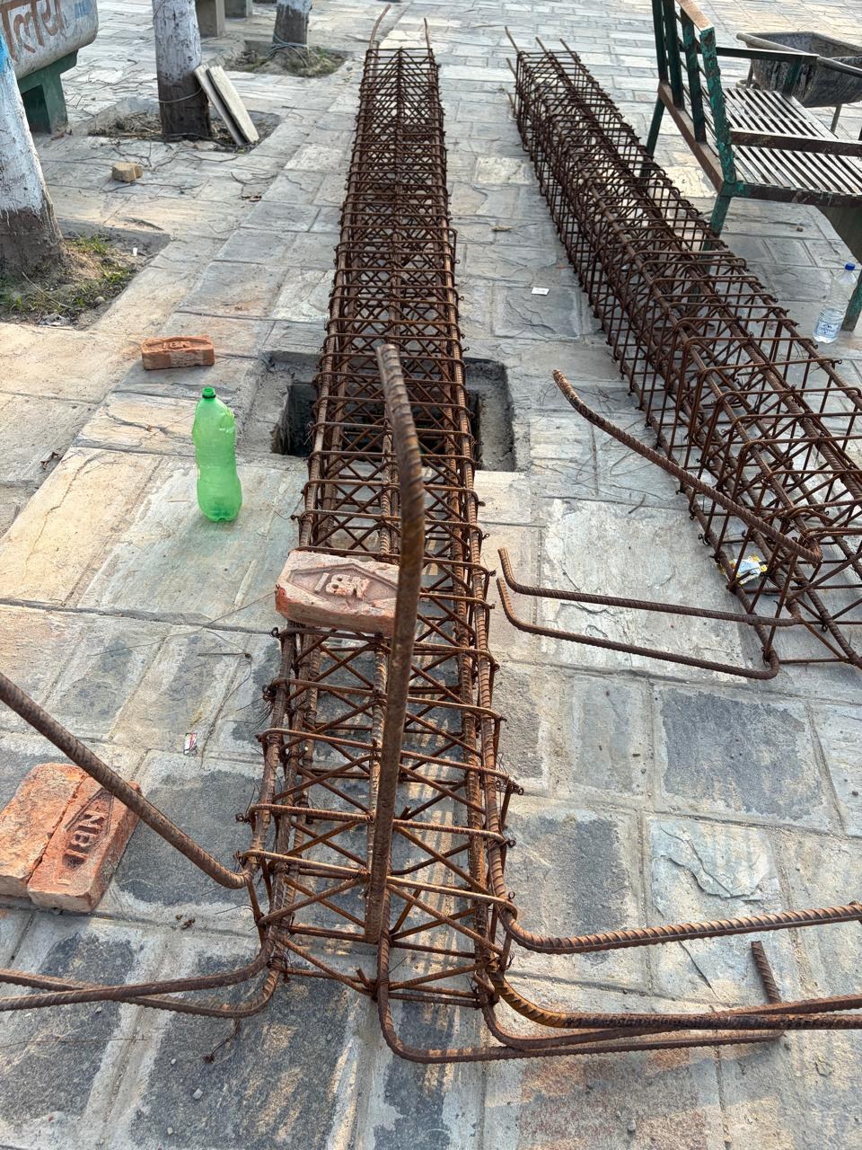 Tourism infrastructure project photo 16: Reinforcement cages prepared for structural columns